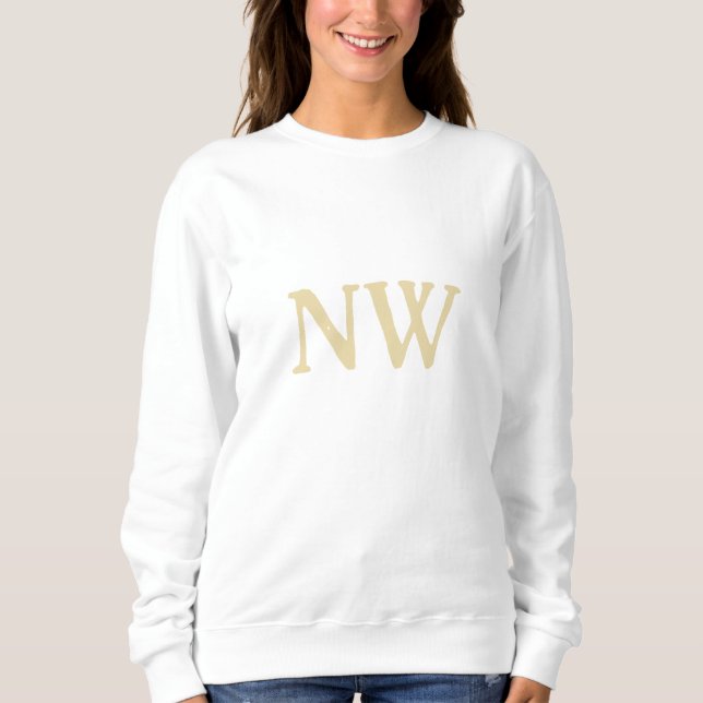  golden monogram name initials custom women's sweatshirt (Front)
