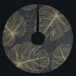 Golden monstera leaves, romantic seamless floral. brushed polyester tree skirt<br><div class="desc">Vintage luxury seamless floral background with golden monstera leaves. Romantic pattern design for wall decor, wallpaper, wedding invitations, ceremonies, cards. Golden Monstera Elegance: Luxurious Floral Charm Inspires Weddings, Invites, Decor Delights. Golden monstera graces floral luxury background. Perfect for weddings, invitations, and more. background, luxury, pattern, abstract, illustration, flower, texture, decor,...</div>