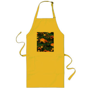 Golden Moon Mountain Night Sky Lotus Floral Pattrn Long Apron