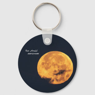 Golden Moon   Personal Info Keychain