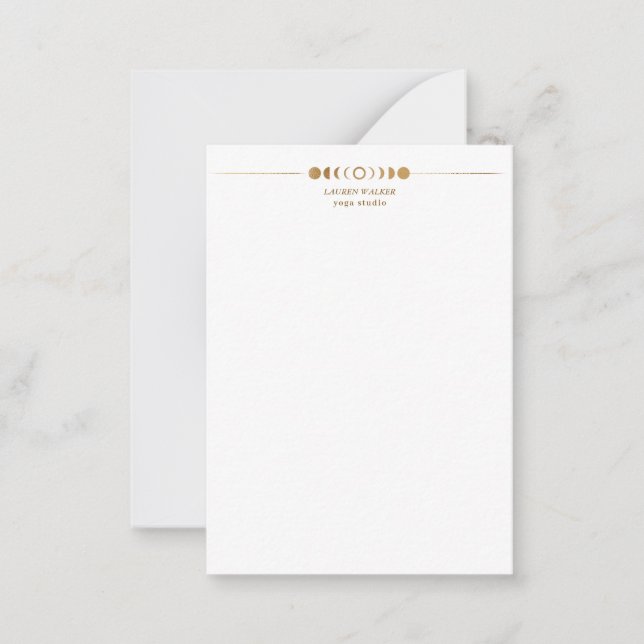 Golden Moon Phases Yoga Studio Business Card (Front)