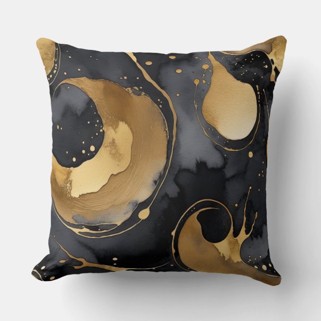 Golden Moondust Throw Pillow (Front)
