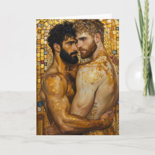 Golden Mosaic Embrace Card