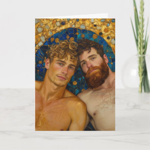 Golden Mosaic Embrace Card