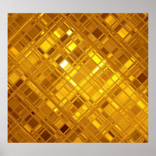 Golden Mosaic: Luxurious Gold Background Poster