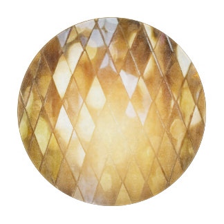 Golden Mosaic: Shining Glass Effect. Cutting Board