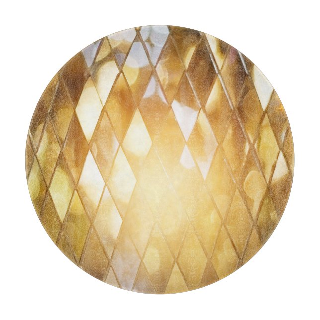Golden Mosaic: Shining Glass Effect. Cutting Board (Front)