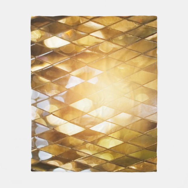 Golden Mosaic: Shining Glass Effect. Fleece Blanket (Front)