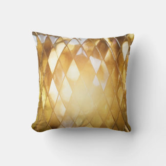 Golden Mosaic: Shining Glass Effect. Throw Pillow