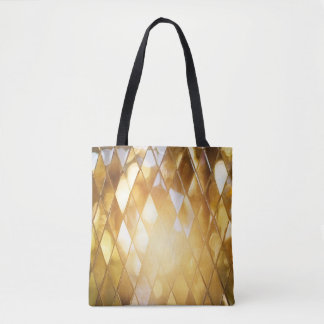 Golden Mosaic: Shining Glass Effect. Tote Bag