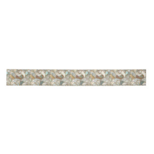 Golden Mother of Pearl Mosaic Style Satin Ribbon