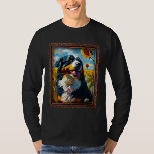 Golden Mountain Painting Sunflower Flower Mom Wome T-Shirt