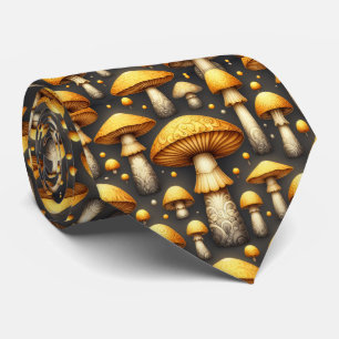 Golden Mushrooms Tie