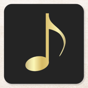 Golden Music Note Coaster