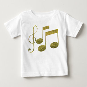 Golden Music Notes Baby T-Shirt