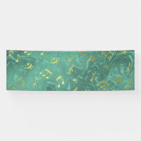 golden music notes in petrol