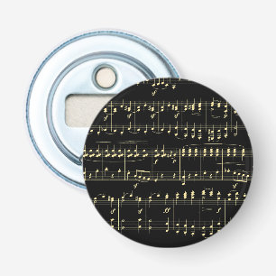 Golden Music on Black  Bottle Opener