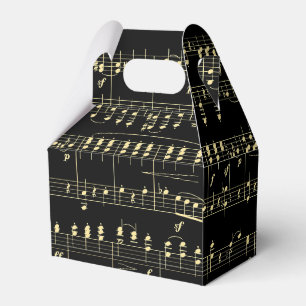 Golden Music on Black Favor Box