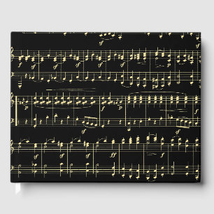 Golden Music on Black Guest Book
