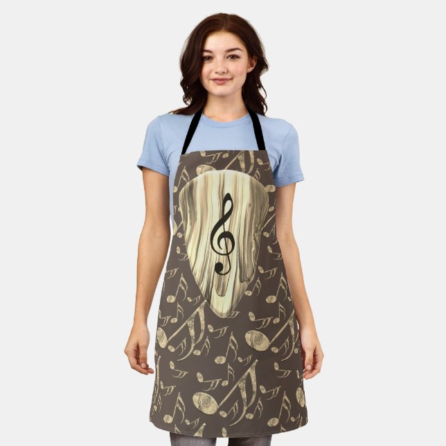 Golden Music Pick – Treble Clef Art Apron (Worn)