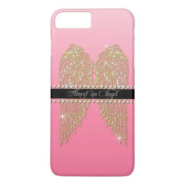 Golden n Diamond Jewel Look Angel Wings Bling Case-Mate iPhone Case (Back)