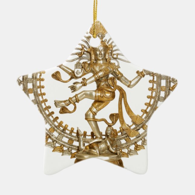 GOLDEN NATRAJ CERAMIC ORNAMENT (Front)