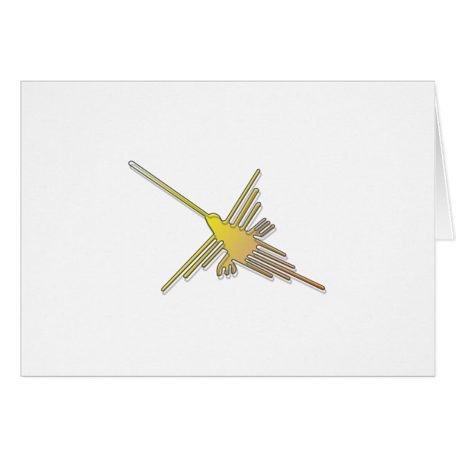 Golden Nazca Lines Hummingbird (Front Horizontal)