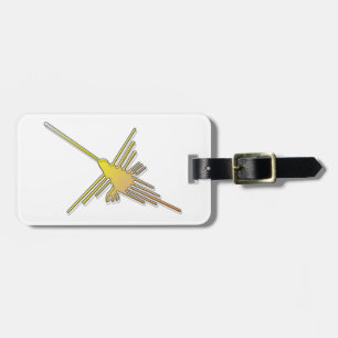 Golden Nazca Lines Hummingbird Luggage Tag
