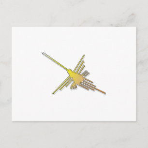 Golden Nazca Lines Hummingbird Postcard