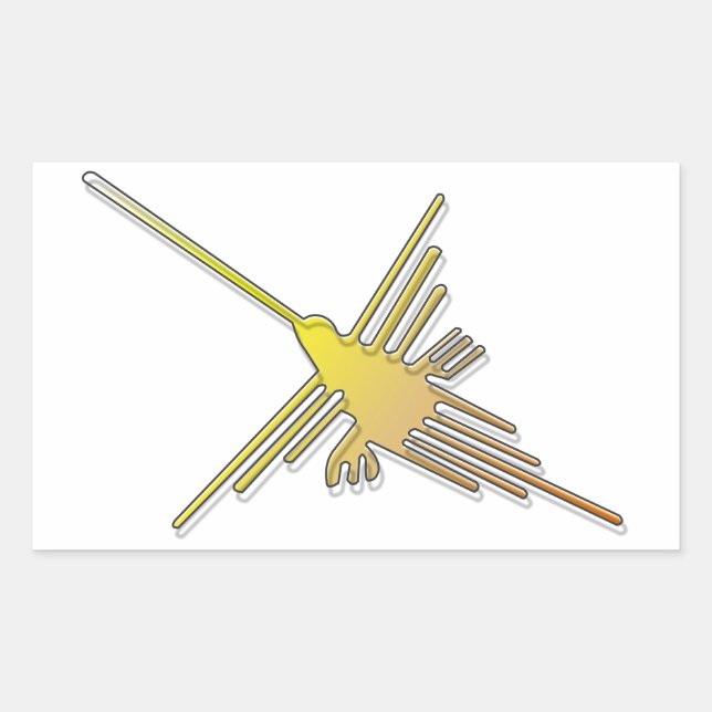 Golden Nazca Lines Hummingbird Sticker (Front)