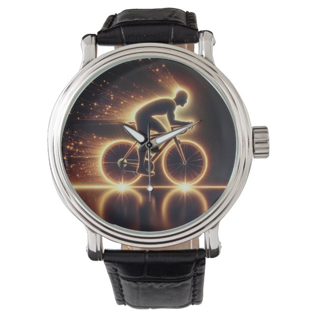 Golden Neon Bicycle Watch (Front)