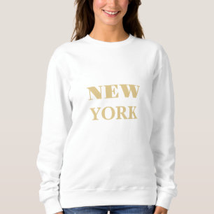 Golden new york text classic unique women's sweatshirt