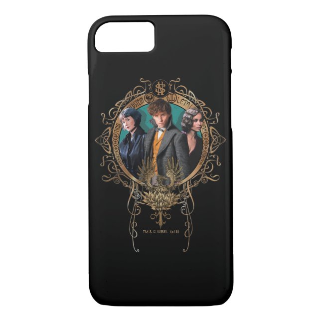 Golden Newt, Tina, and Leta Art Deco Portrait Case-Mate iPhone Case (Back)