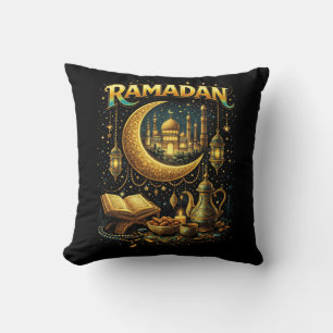 Golden Nights of Ramadan Throw Pillow
