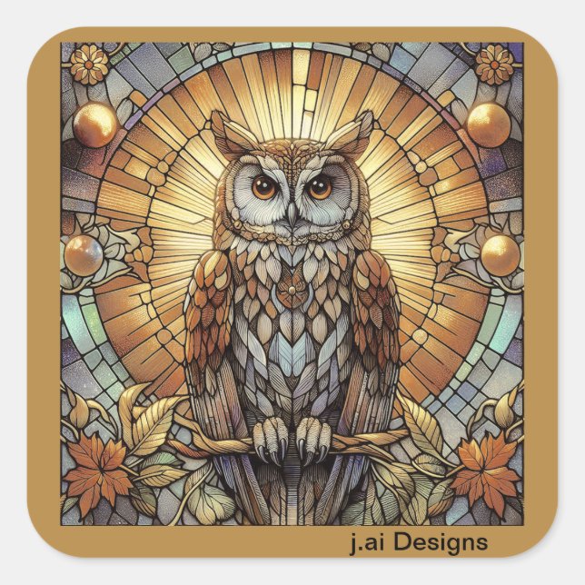 Golden Nocturne Square Sticker (Front)