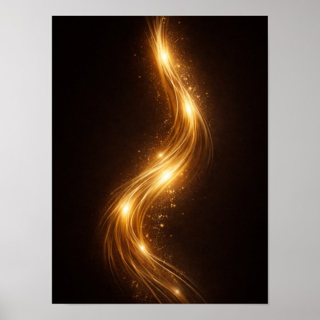 Golden Noir Abstract Wall Art – Luxury Gold (Front)