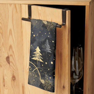 Golden Noir Christmas Kitchen Towel