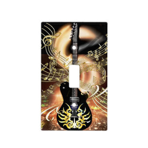 Golden Notes Guitar Shot Music Lightswitch Cover