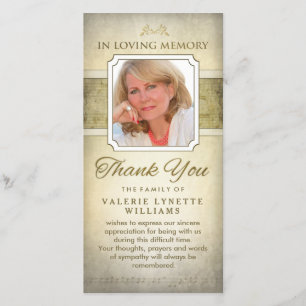 Golden Notes Musical Memorial Thank You Card