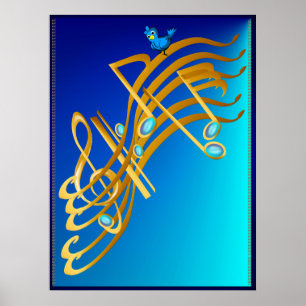 Golden Notes Print