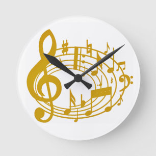 Golden Notes_Wall Clock