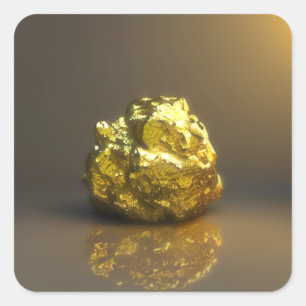 Golden nugget square sticker