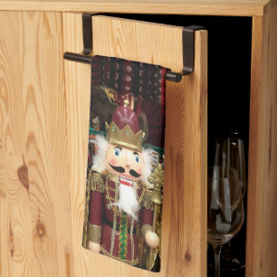 Golden Nutcrackers Christmas Kitchen Towel