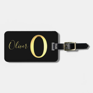 Golden O name Luggage Tag
