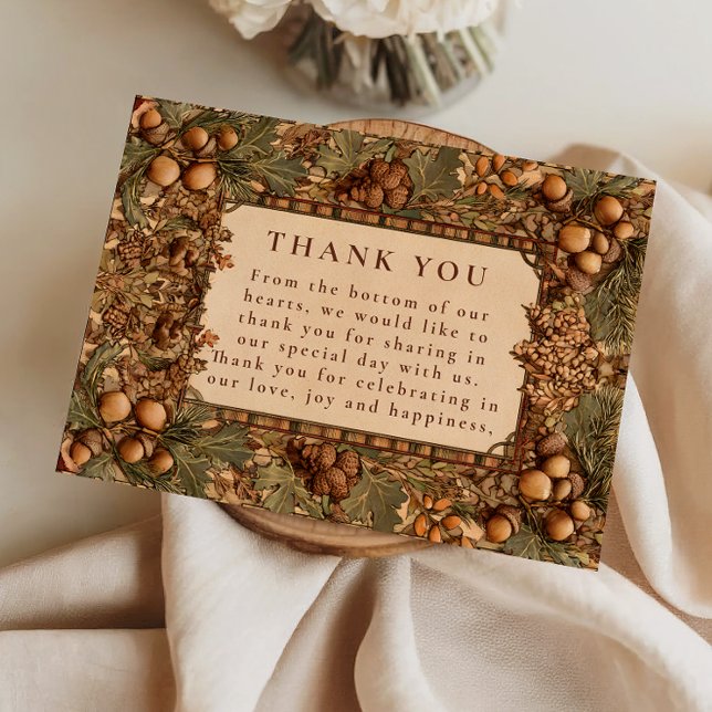 Golden Oak Forest Wedding Thank You Card (Creator Uploaded)