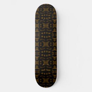 Golden Obsidian Tribal Ikat Pattern Skateboard