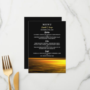 Golden Ocean, Elegant Beach Wedding Menu
