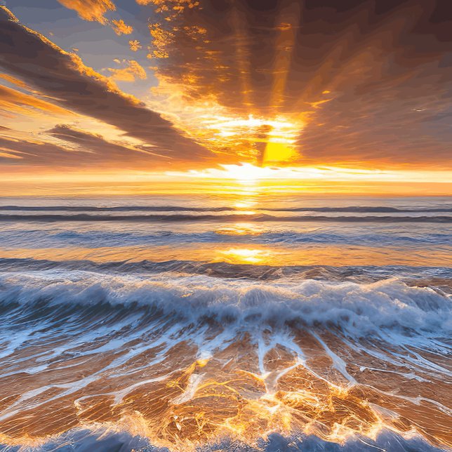 Golden Ocean Sunrise Clock (Creator Uploaded)