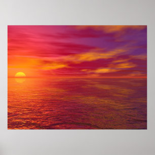 Golden Ocean Sunset Poster