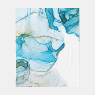 Golden ocean waves. Rich bright abstract picture. Fleece Blanket